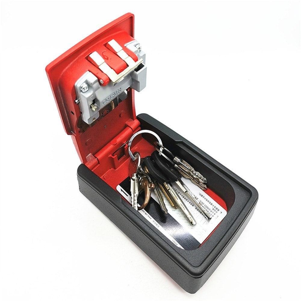 4-Digit Combination Lock Wall Mounted Key Storage Box Security Car Home Key Safe Box - Black