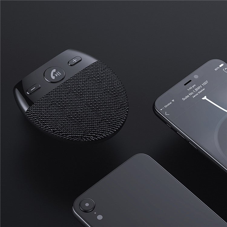 Bluetooth-compatible Car Speaker Hands Free Speakerphone USB Charging Speakerphone with Clip for Hands-Free Call Music Wireless Car Speaker Supports Answering Rejecting Calls Voice Dialing Playing Music