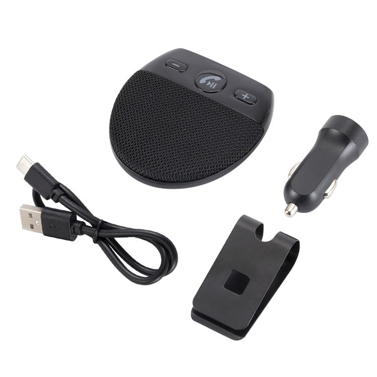 Bluetooth-compatible Car Speaker Hands Free Speakerphone USB Charging Speakerphone with Clip for Hands-Free Call Music Wireless Car Speaker Supports Answering Rejecting Calls Voice Dialing Playing Music