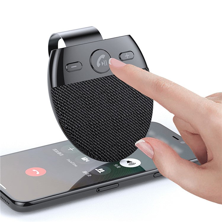 Bluetooth-compatible Car Speaker Hands Free Speakerphone USB Charging Speakerphone with Clip for Hands-Free Call Music Wireless Car Speaker Supports Answering Rejecting Calls Voice Dialing Playing Music