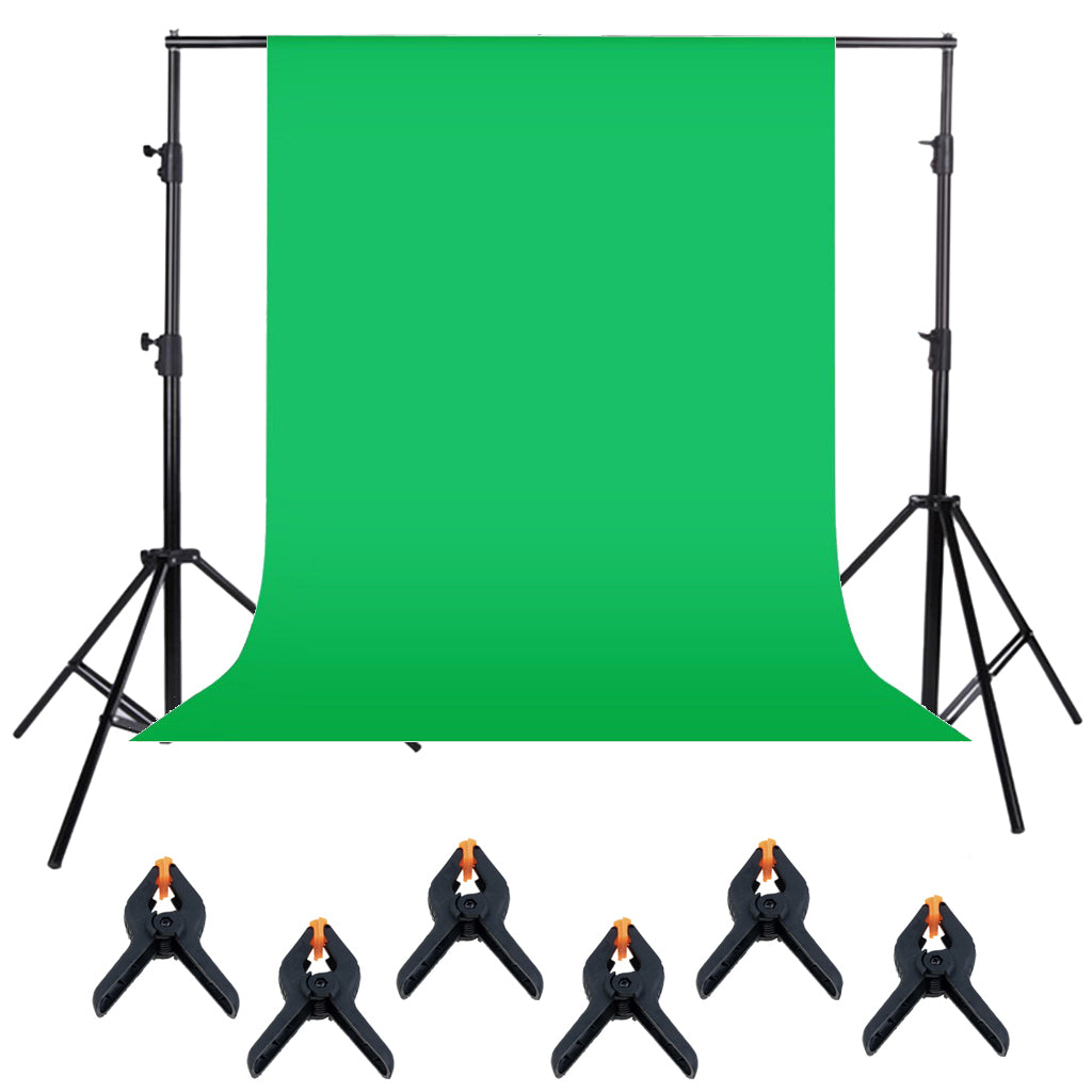 Photo Studio Green Backdrop Background Photography Stand Muslin Kit Sets