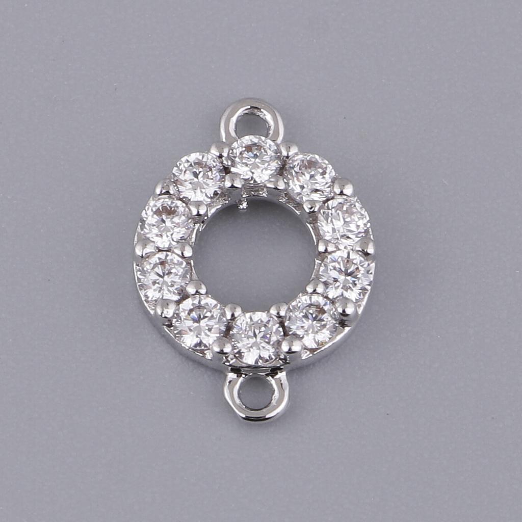 Zircons Rhinestone Charms Pendant Connector Charms For DIY Necklace Jewelry