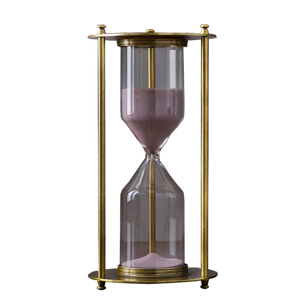 Sand Timer Sandglass Home Office Decor Metal Bracket Sandglass Purple L