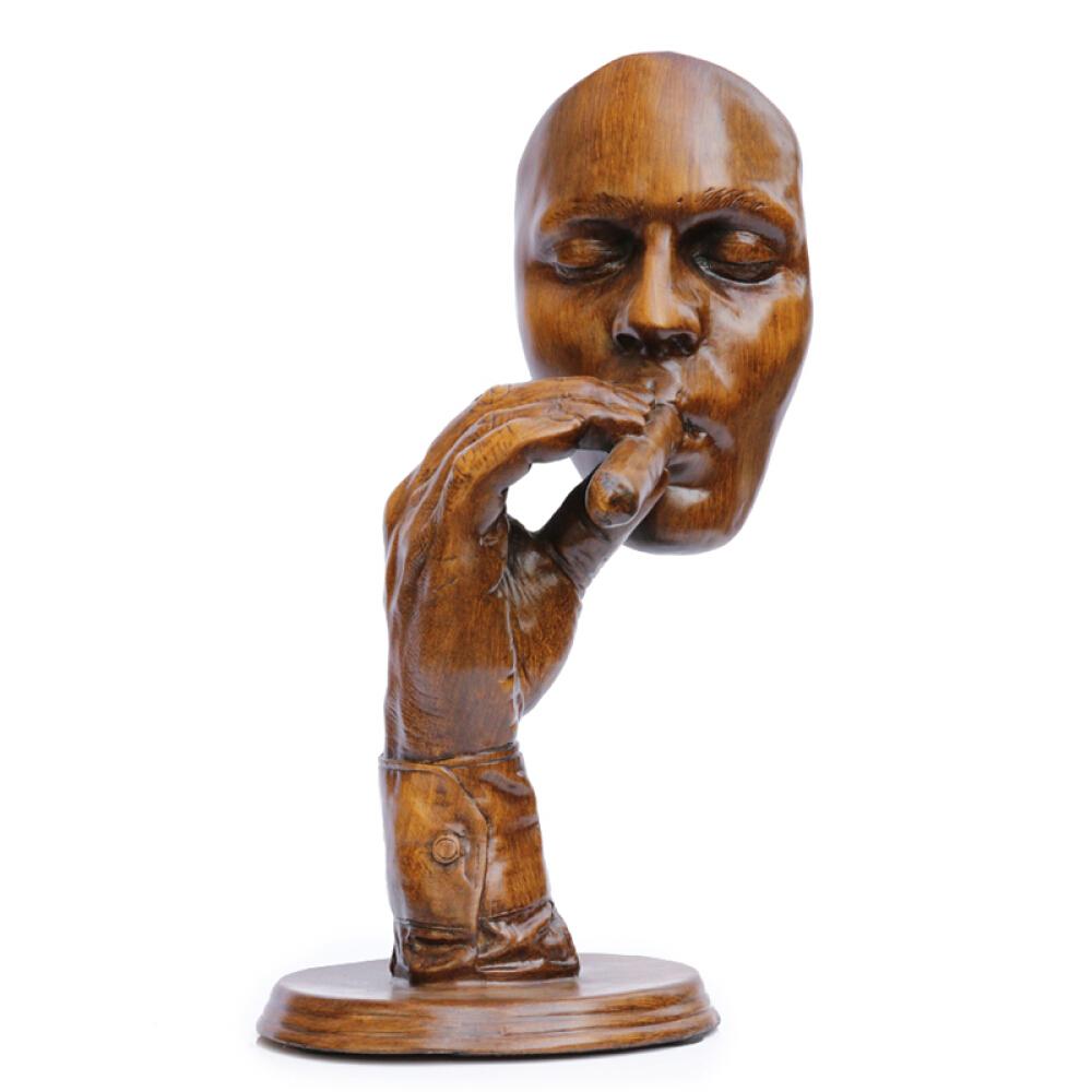 Craft Man Face Thinker Sculpture Desktop Ornament Modern Abstract Statue