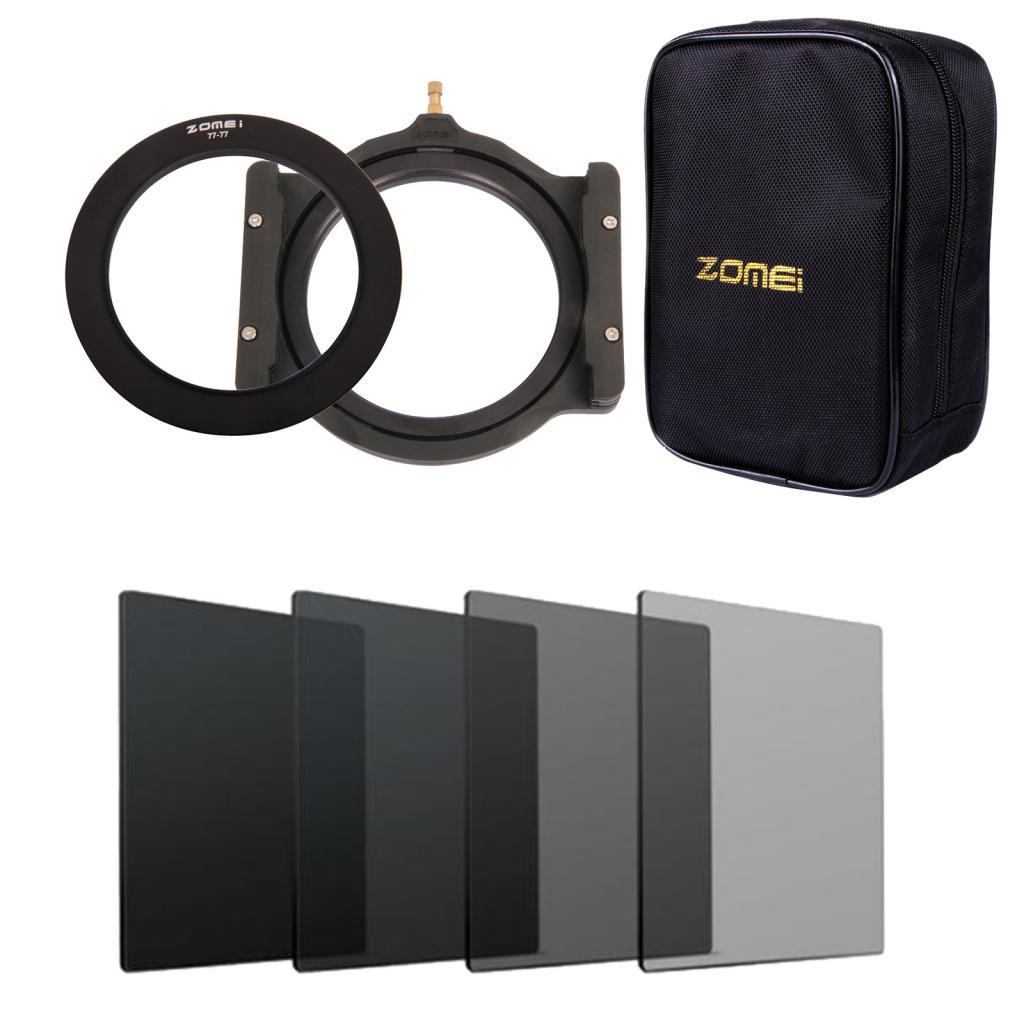 Zomei 100mm Multifunctional Filter 77mm Ring Adapter+150mm Grey ND2 4 8 16 Square Filter + Metal Holder+ Camera Carrying Bag for Cokin Z	*