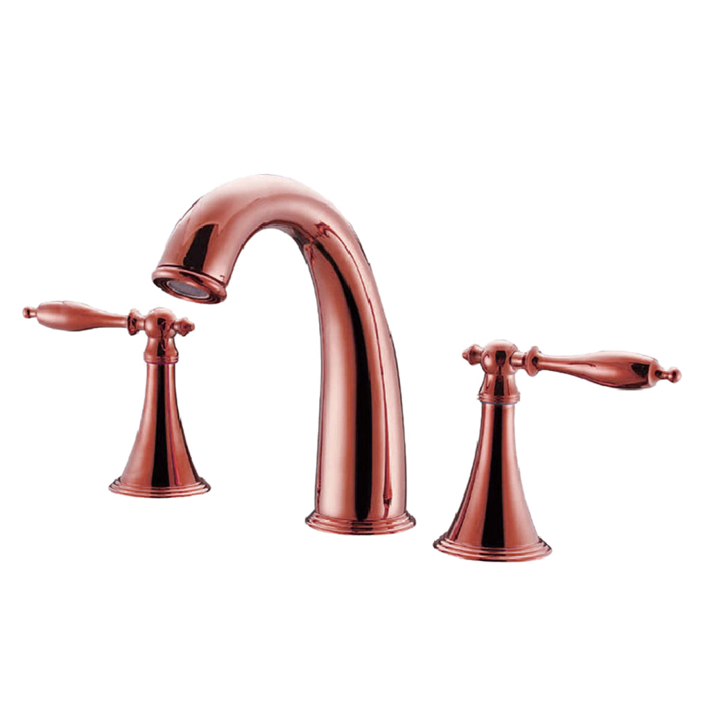 Antique Copper Widespread Water Faucet Bathtub Basin Mixer Tap NEW Rose Gold