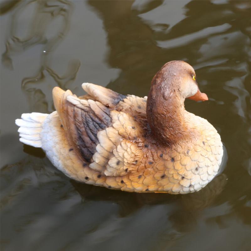 Resin Mallard Duck Garden Sculpture Lawn Decoration A- Light Yellow