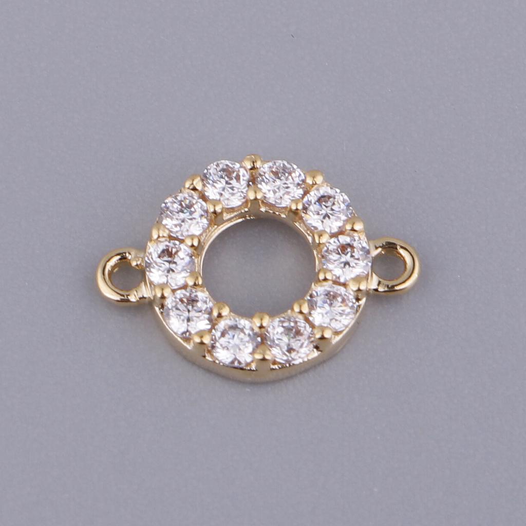 Zircons Rhinestone Charms Pendants Connector Charms For DIY Necklace Jewelry