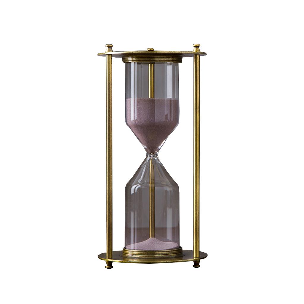 Sand Timer Sandglass Home Office Decor Metal Bracket Sandglass Purple M