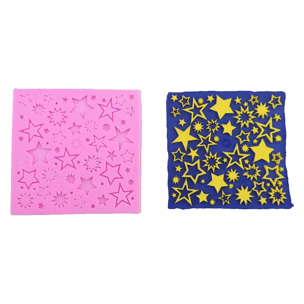 1 Piece Stars Design Silicone Mold for Cake Fondant Sugar Baking Diamond Decor