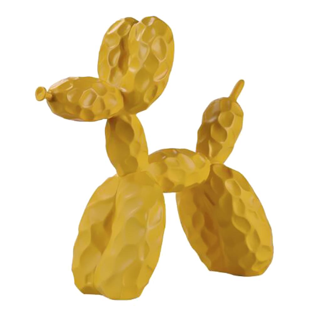 Mini Resin Decorative Balloon Dog Ornament Desktop Decoration Craft  Yellow