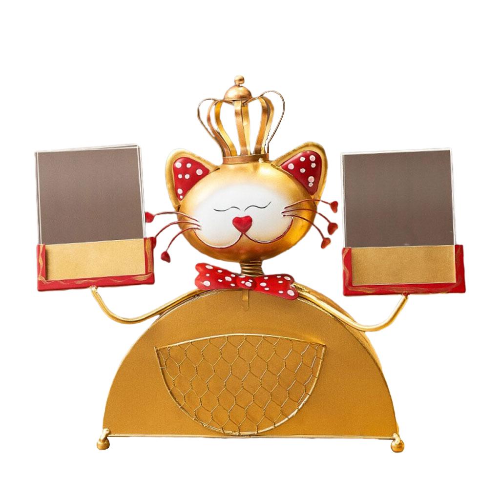 Multi-Function Cash Tissue Box Case Lucky Cat Ornaments Opening Gift Golden