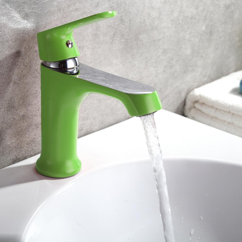 Bathroom Basin Mixer Faucet Single Lever Hot & Cold Tall Sink Mono Tap Green