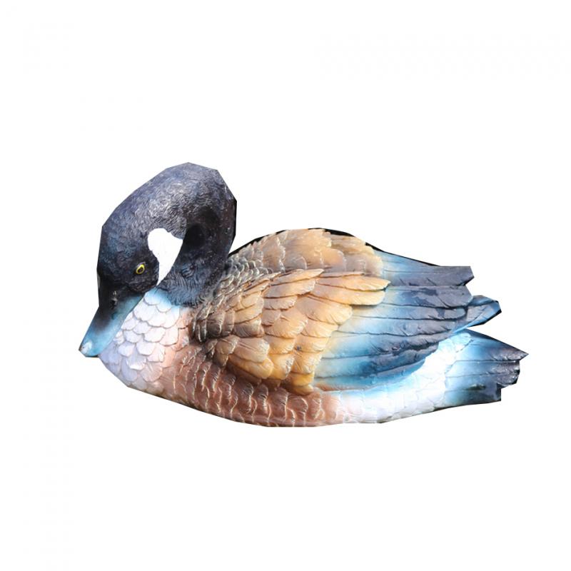 Resin Mallard Duck Garden Sculpture Lawn Decoration C- Blue Head